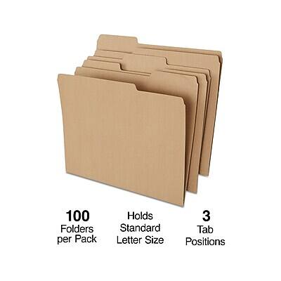 100 Folders per Pack  
Holds Standard Letter Size  
3 Tab Positions