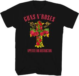 PopMarket - Guns N' Roses - Guns N' Roses - Appetite for Destruction Rose Cross T-Shirt - XL Black 12160759A4 - APPAREL - Multicolor