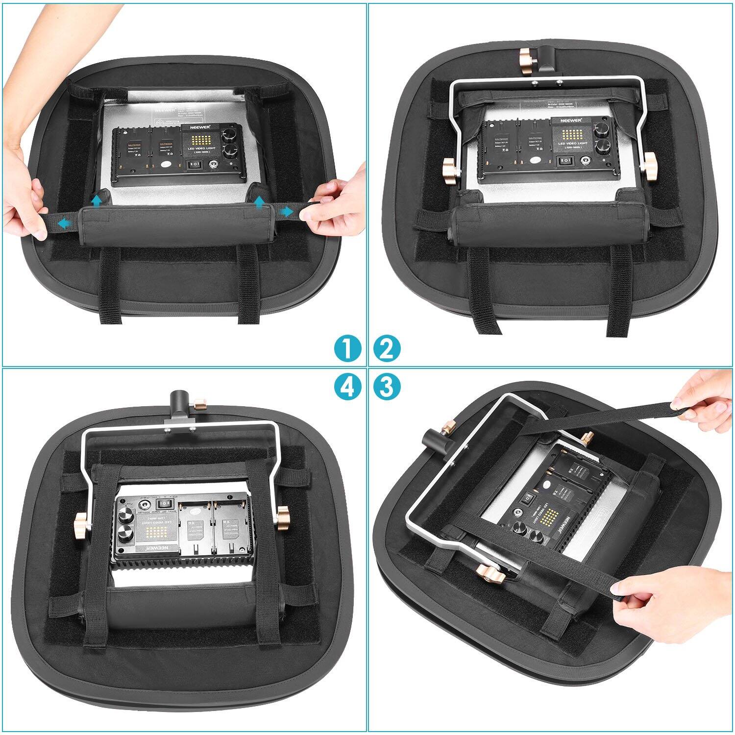 Back. Neewer - 2-Pack Softbox Diffuser for 660/480 LED Lights, Foldable, 16.3x6.5".