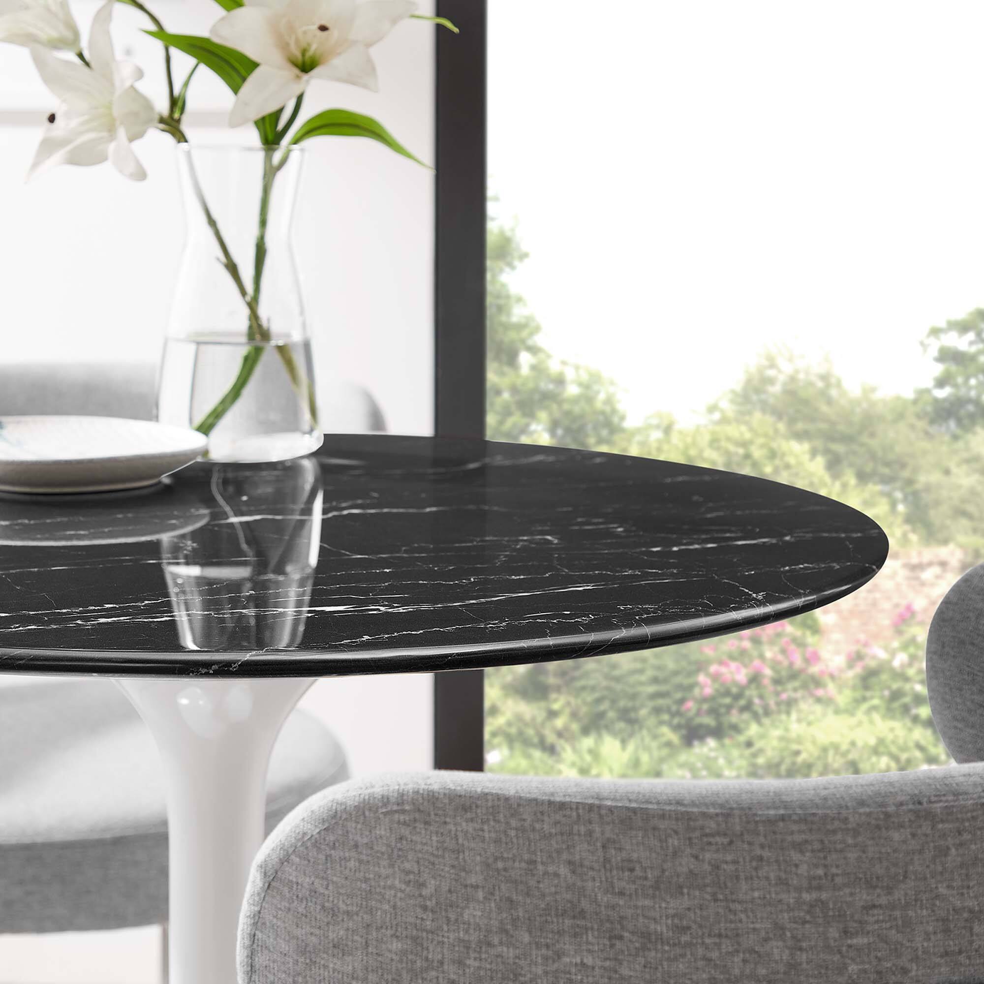 Alt View 1. Modway - Lippa Round 28" Dining Table - White Black.