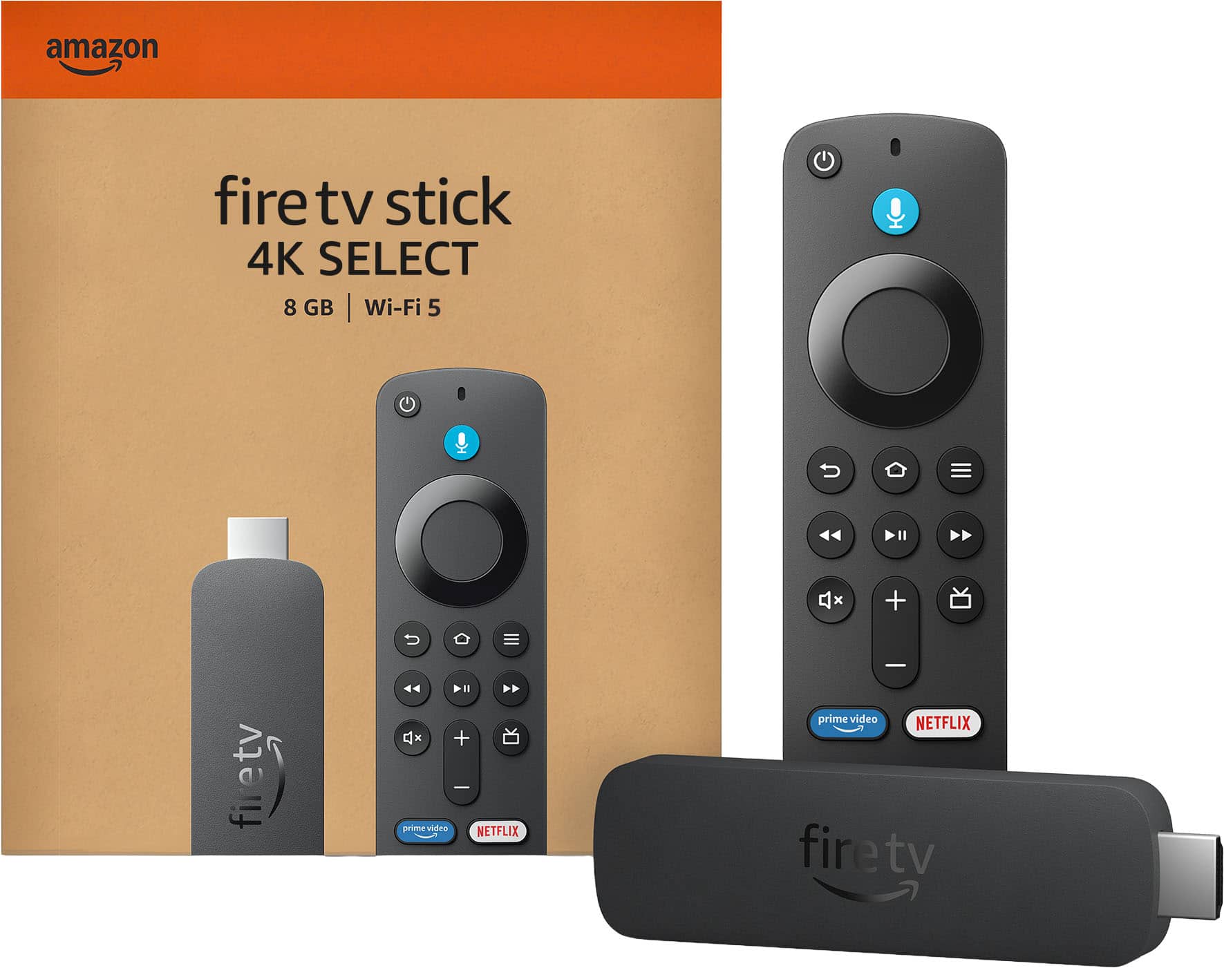 Amazon - Fire TV Stick 4K Select (newest model) Streaming Device, streaming in 4K, AI-powered search, 8GB, free & live TV - Black