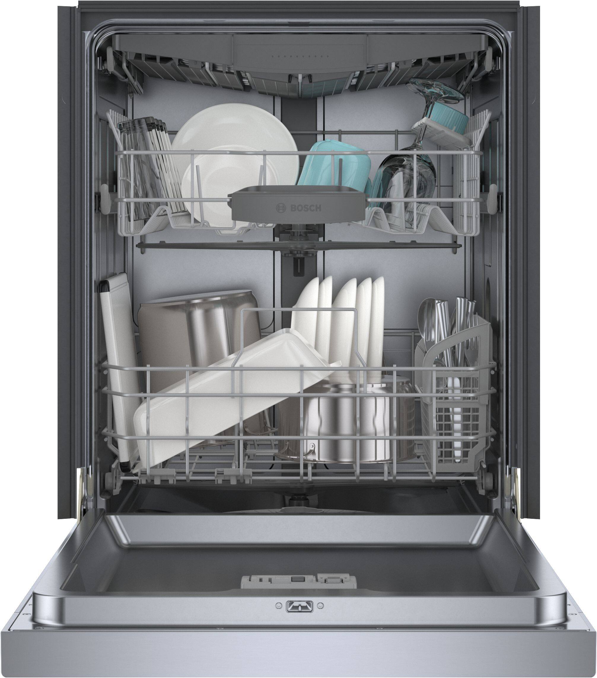 Alt View 14. Bosch - 300 Series 24" Front Control Smart Built-In Stainless Steel Tub Dishwasher with 3rd Rack and AquaStop Plus, 46 dBA - Stainless Steel.