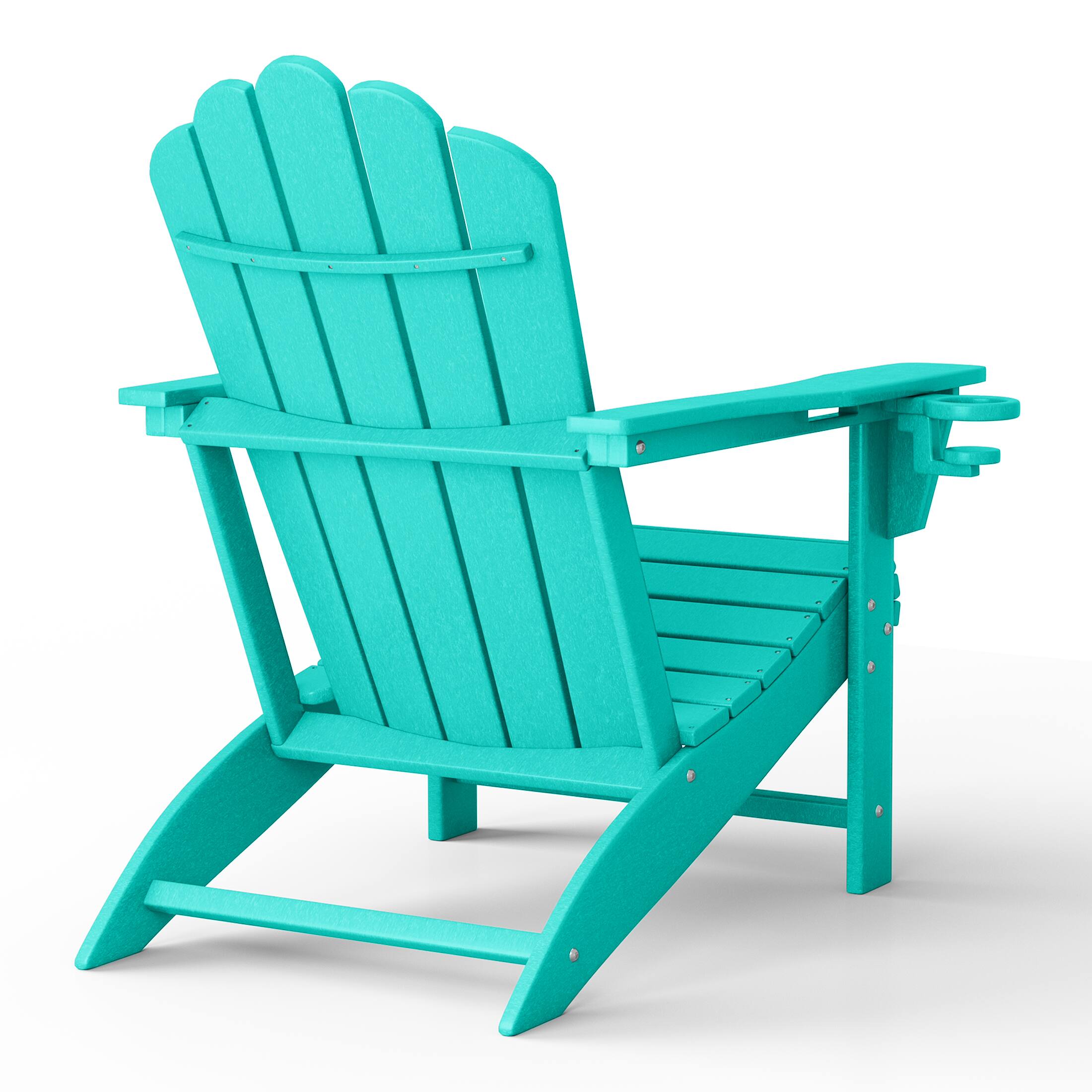 Back. WestinTrends - WestinTrends Highland Outdoor Patio HDPE Adirondack Chair With Cup Holder - Turquoise.