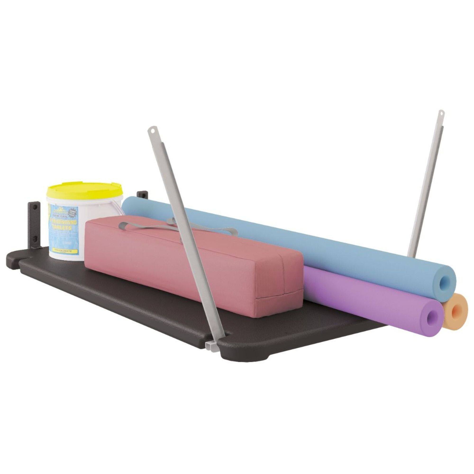 Alt View 4. Suncast - Suncast Vertical Shed Shelf Kit Space Saving Hanging Loft Outdoor Storage, Black - Black.