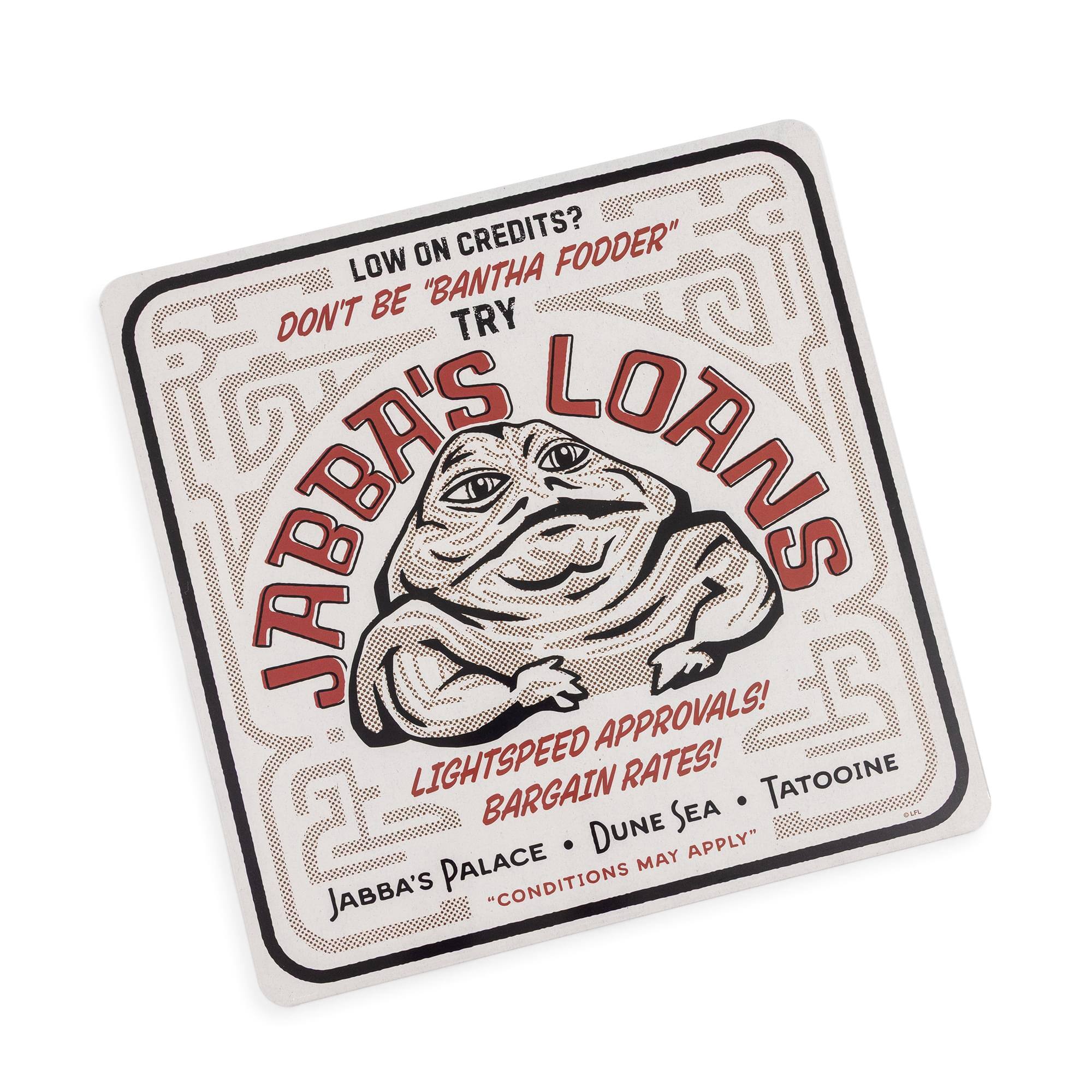 Silver Buffalo - Star Wars "Jabba's Loans" Tin Sign | 20 x 20 Inches - Multi-Colored