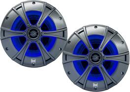 Dual - DMS8027 8" 2-Way Marine Speakers | Blue LED Lighting - Gray