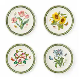 Portmeirion - Botanic Garden Etchings 10" Plate - Set of 4 - Multicolored