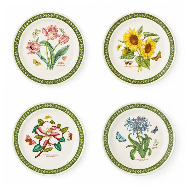 Portmeirion - Botanic Garden Etchings 10" Plate - Set of 4 - Multicolored