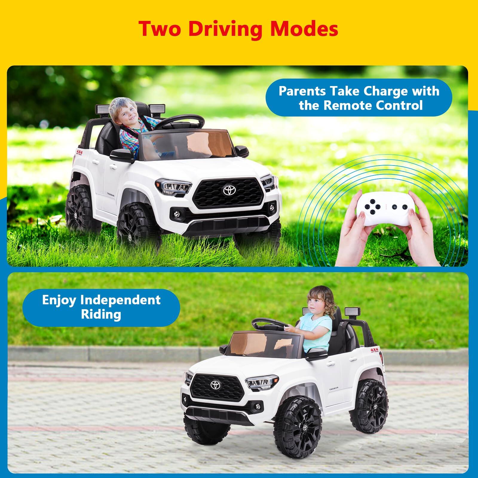 Two Driving Modes

Parents Take Charge with the Remote Control

Enjoy Independent Riding