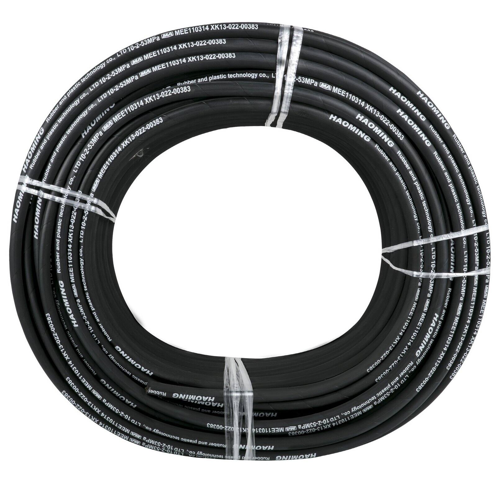 Glintex - 3/8 Inch Hydraulic Hose 328FT 5000 PSI Rubber Hose with Double Steel Wire Braid for High-Pressure Hydraulic Systems