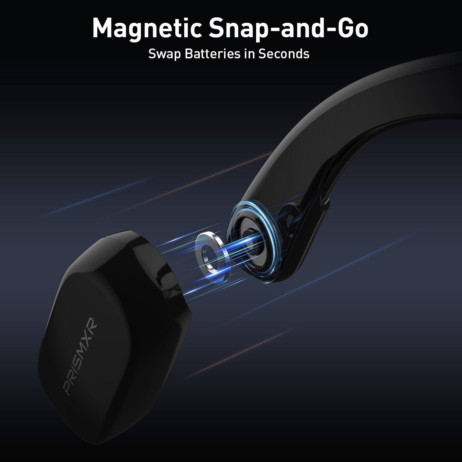 Magnetic Snap-and-Go  
Swap Batteries in Seconds  
PRISMXR