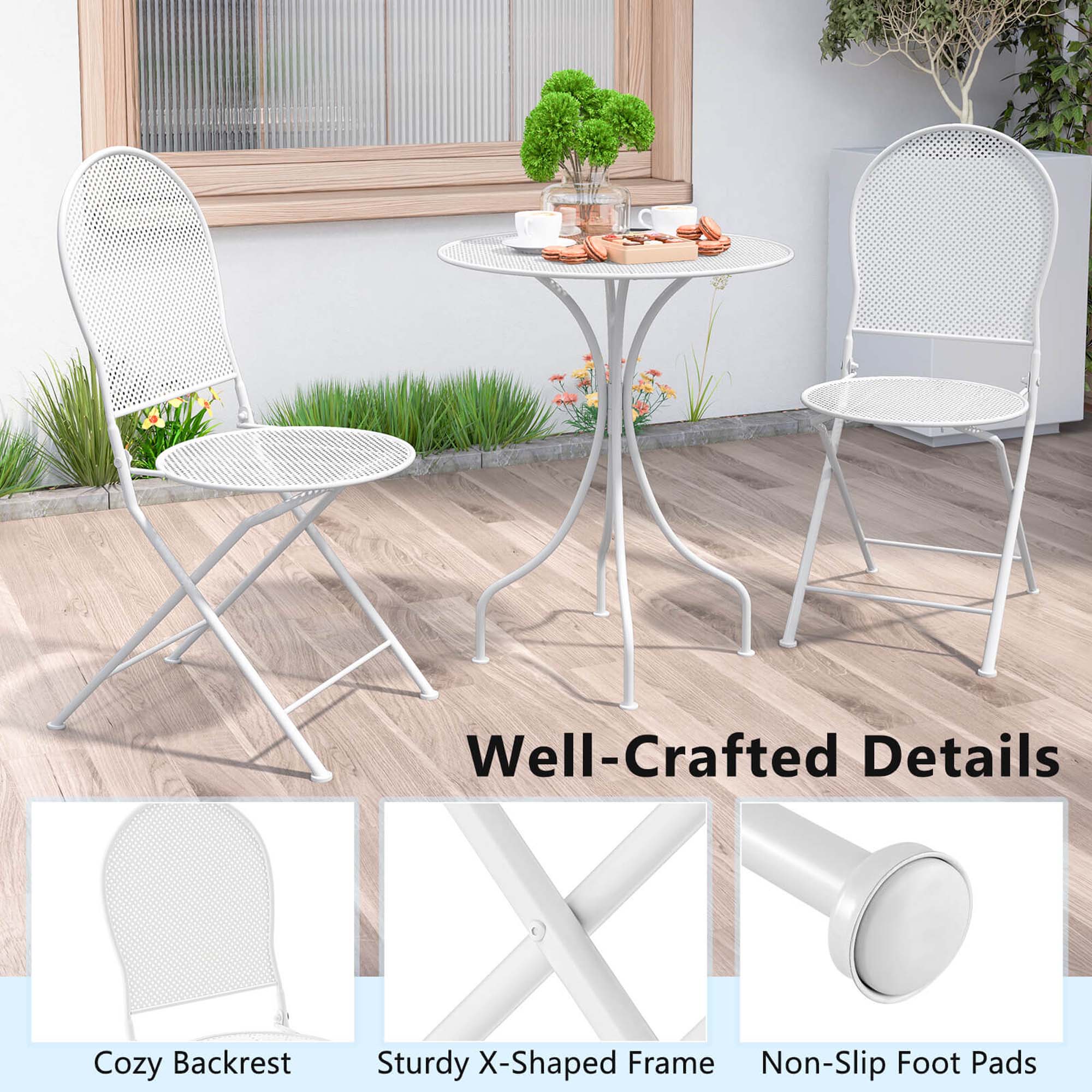Well-Crafted Details

Cozy Backrest

Sturdy X-Shaped Frame

Non-Slip Foot Pads