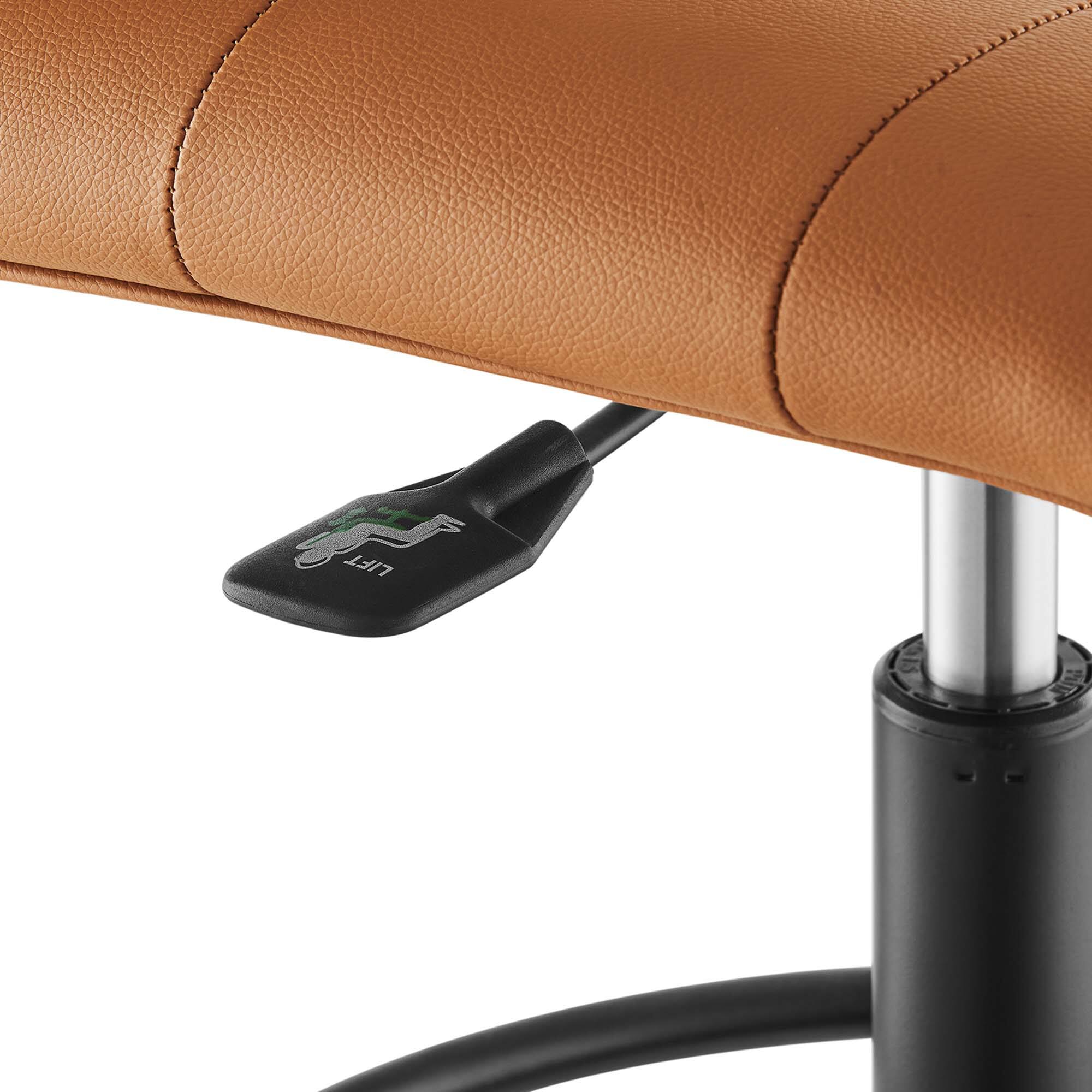 Alt View 4. Modway - Prim Armless Vegan Leather Drafting Chair by Modway - Black Tan.