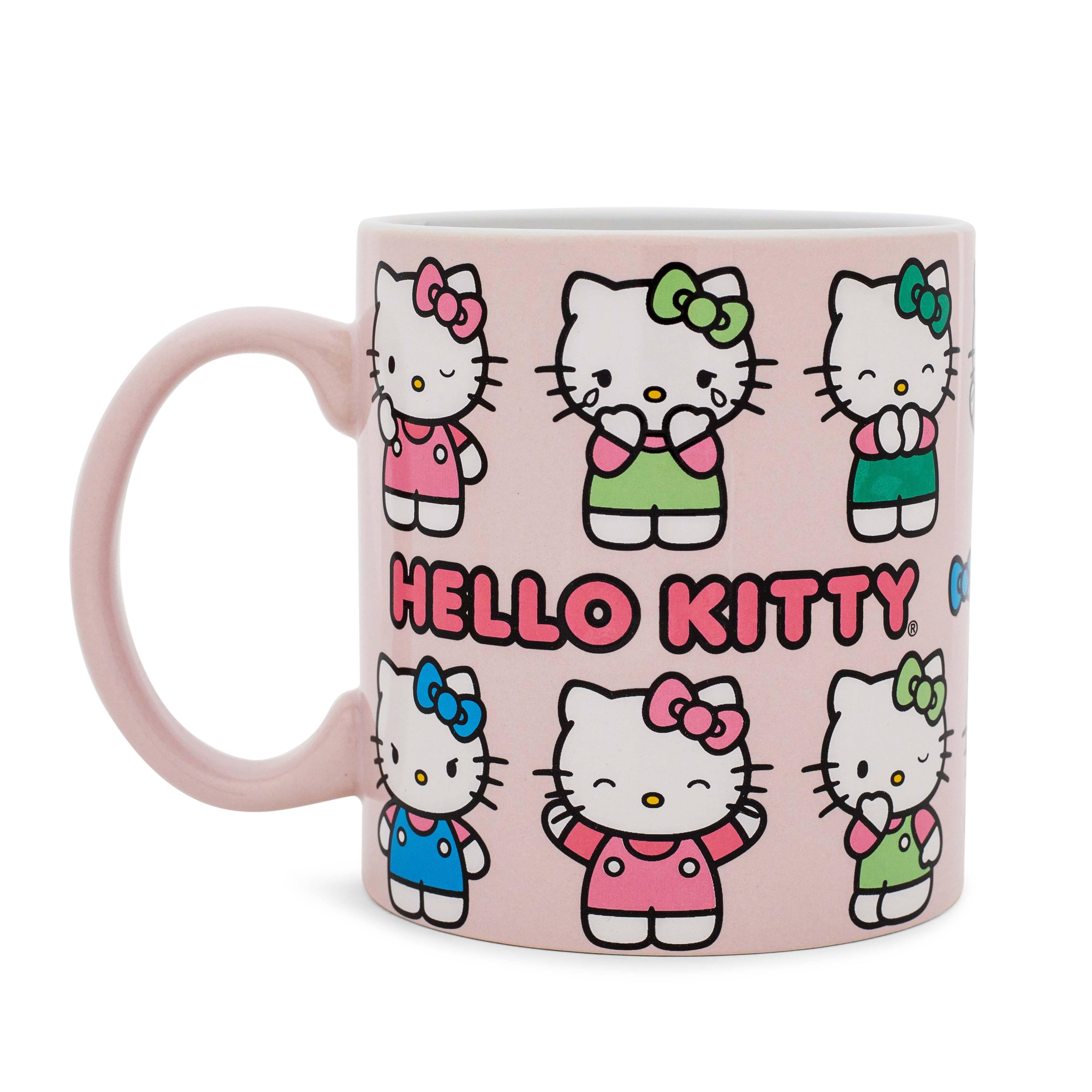 Silver Buffalo - Sanrio Hello Kitty Expressions Ceramic Mug | Holds 20 Ounces - Pink