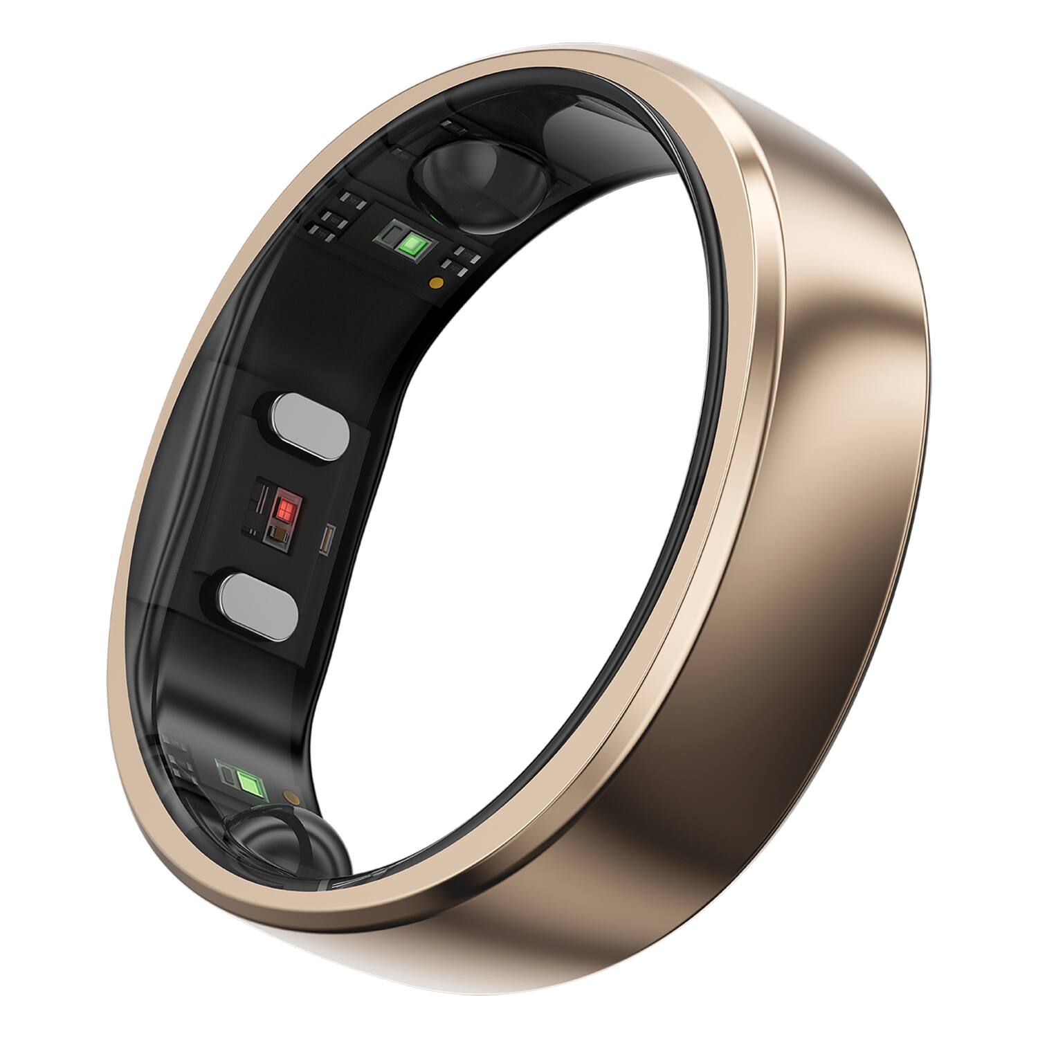 Alt View 5. RINGCONN - Gen 2 Air Ultra-Thin Smart Ring, Health Tracking, AI for Proactive Wellness, Size 7 - Dune Gold.