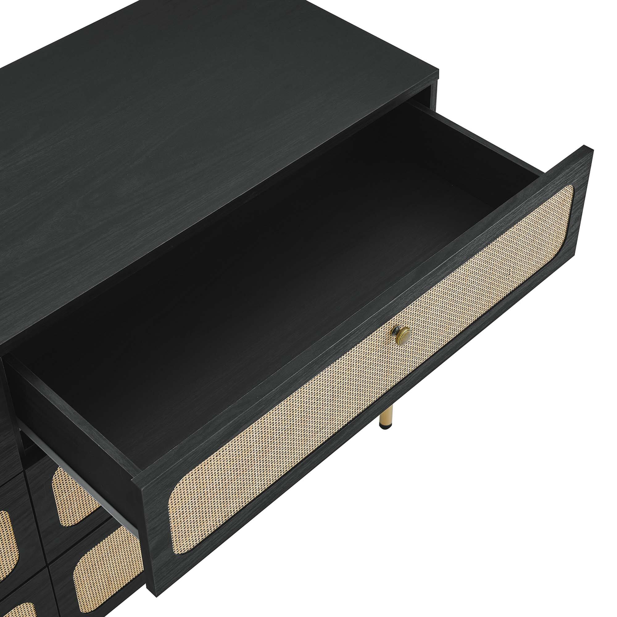 Alt View 4. Modway - Chaucer 6-Drawer Dresser by Modway - Black.