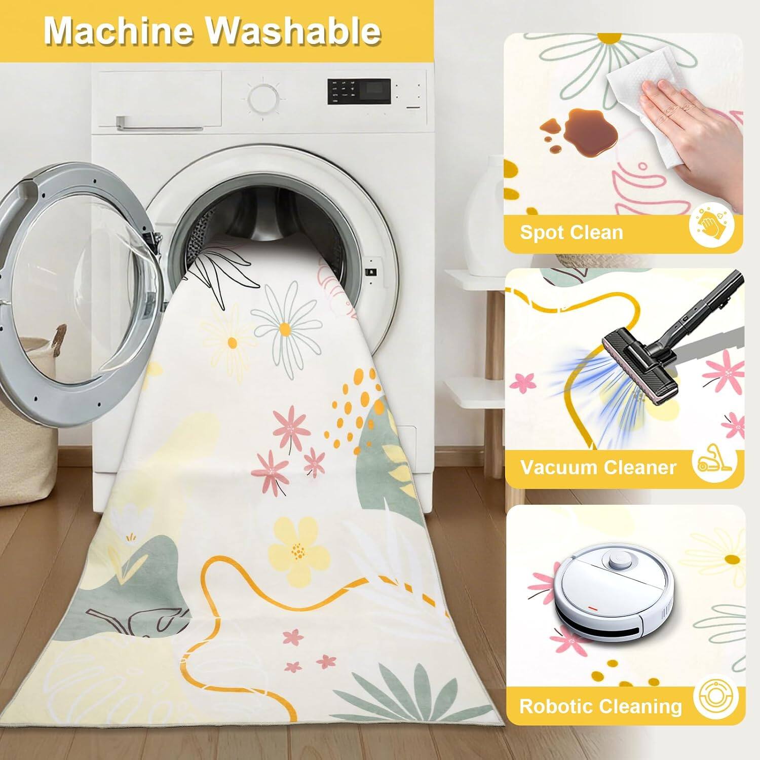 Machine Washable  
Spot Clean  
Vacuum Cleaner  
Robotic Cleaning