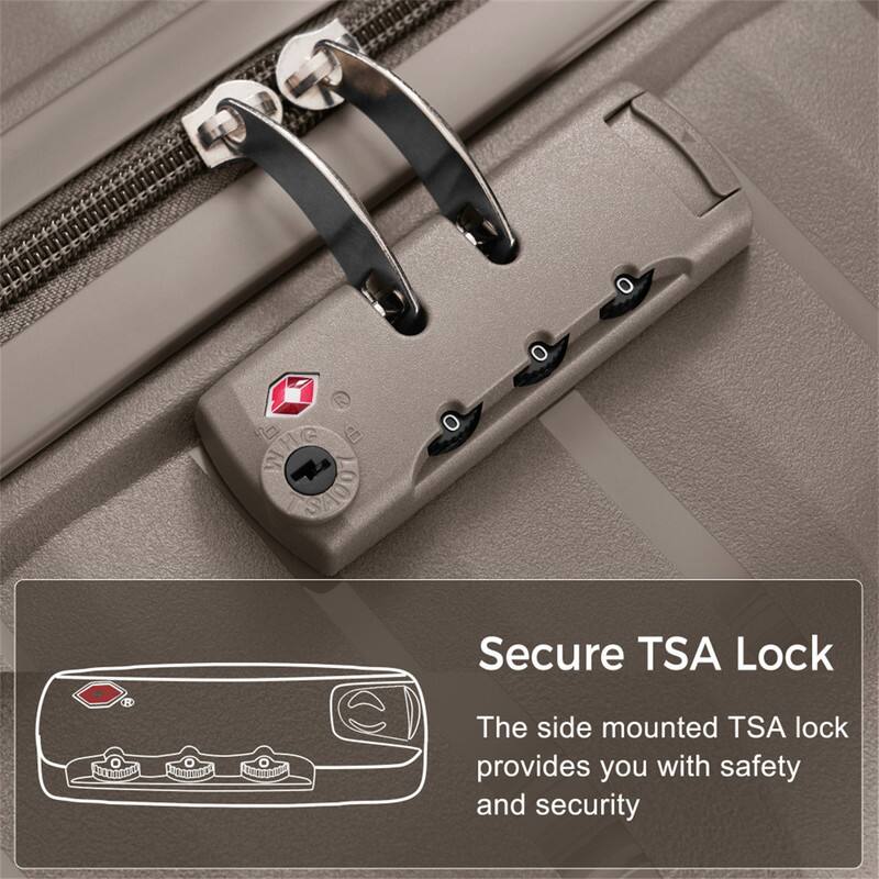 Secure TSA Lock  
The side mounted TSA lock provides you with safety and security