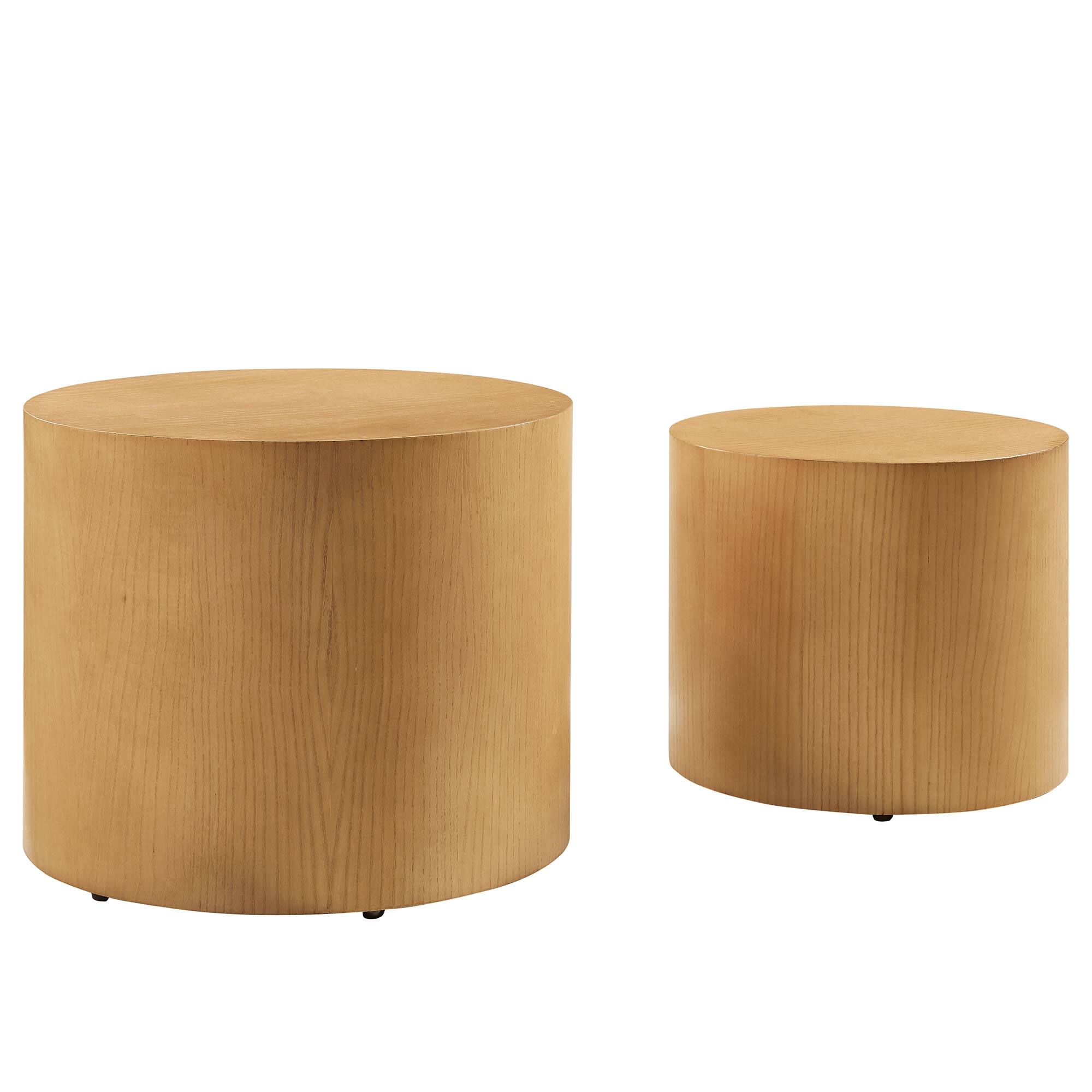 Angle. Modway - Amani Round Nesting Coffee Tables Set of 2 by Modway - Natural.