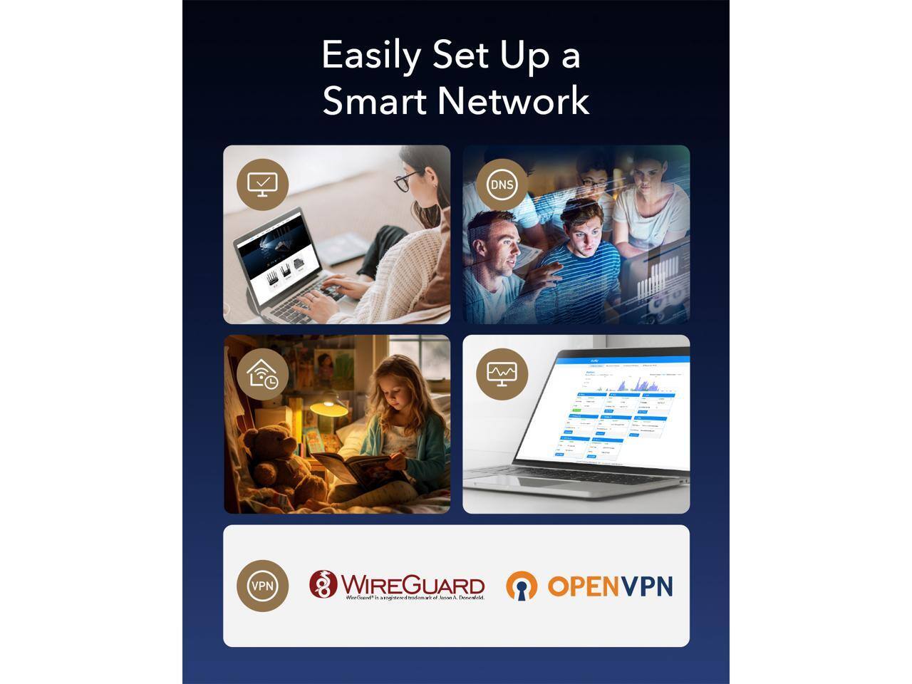 Easily Set Up a Smart Network DNS VPN

WIREGUARD OPENVPN
