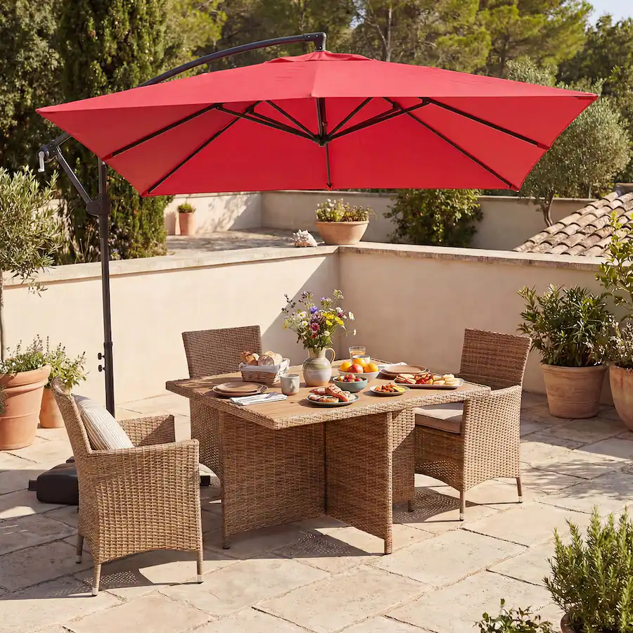 Costway 8 x 8 FT Offset Cantilever Patio Umbrella,Square Hanging ...