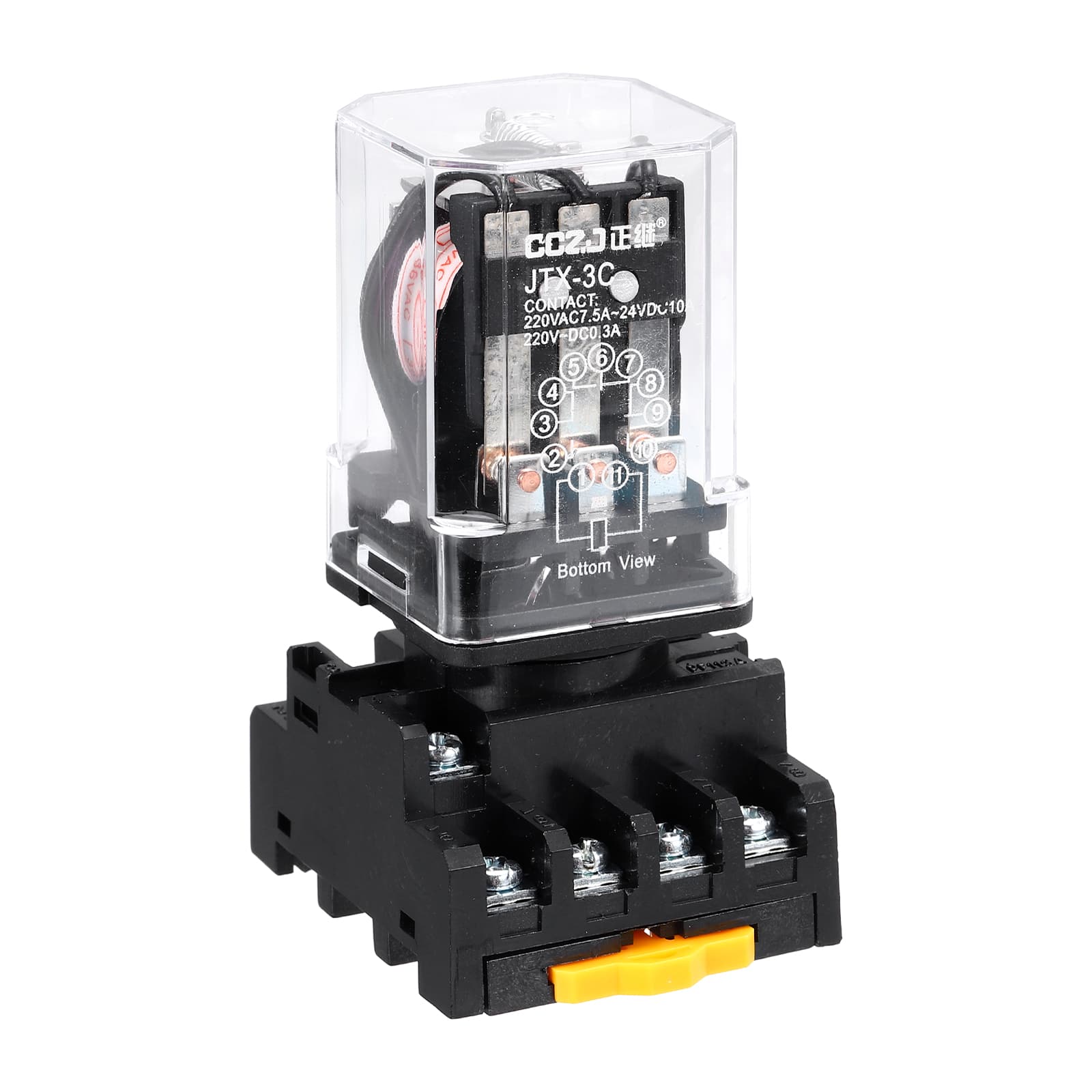 Unique Bargains - DPDT Electromagnetic Power Relay, AC 36V Coil 10A, 11 Pin MK2P-I Small Relay with Socket Base, 3NO/3NC JTX-3C - Black price history on PriceWatchPro