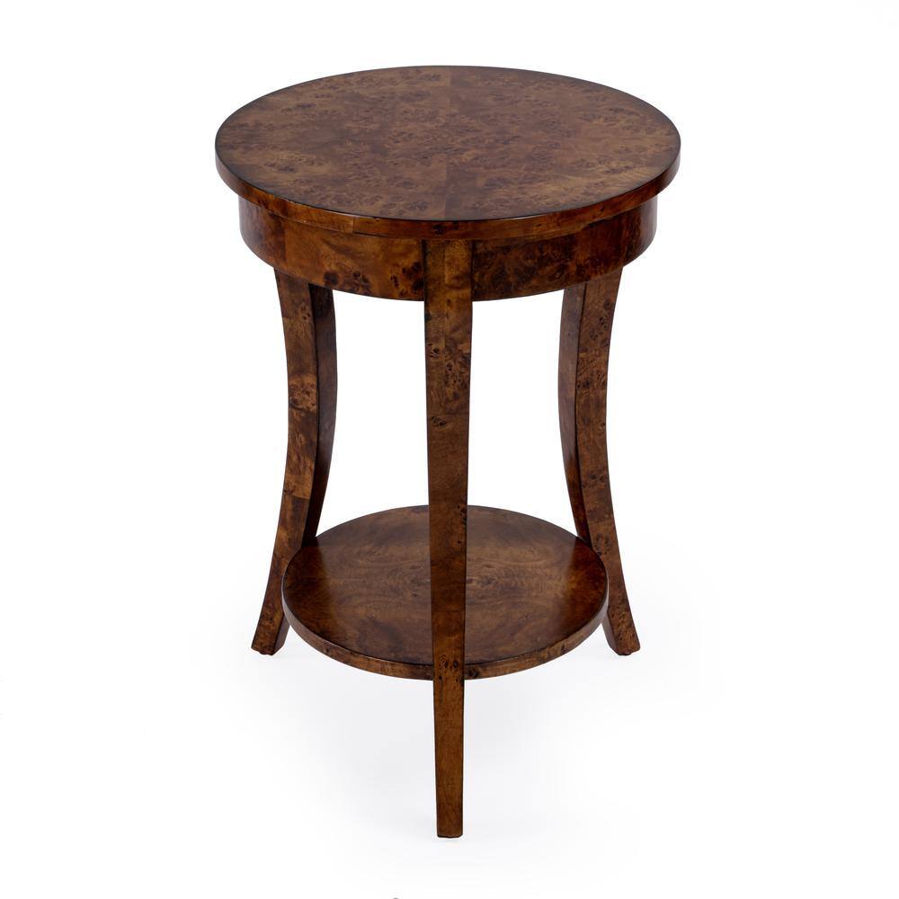 Alt View 1. Butler Specialty - Holdin Round 18"W Side Table - Medium Brown.
