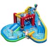 Front. Costway - Costway Inflatable Water Park with Splash Pool, Water Cannon, Basketball Rim, Climbing Wall - Multi-Color.
