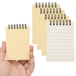 Unique Bargains - 4pcs 3x5 Inch Aesthetic Pocket Notebooks, Spiral Lined Pages Portable Flip Notes 80 Sheets/160 Pages Office - Yellow