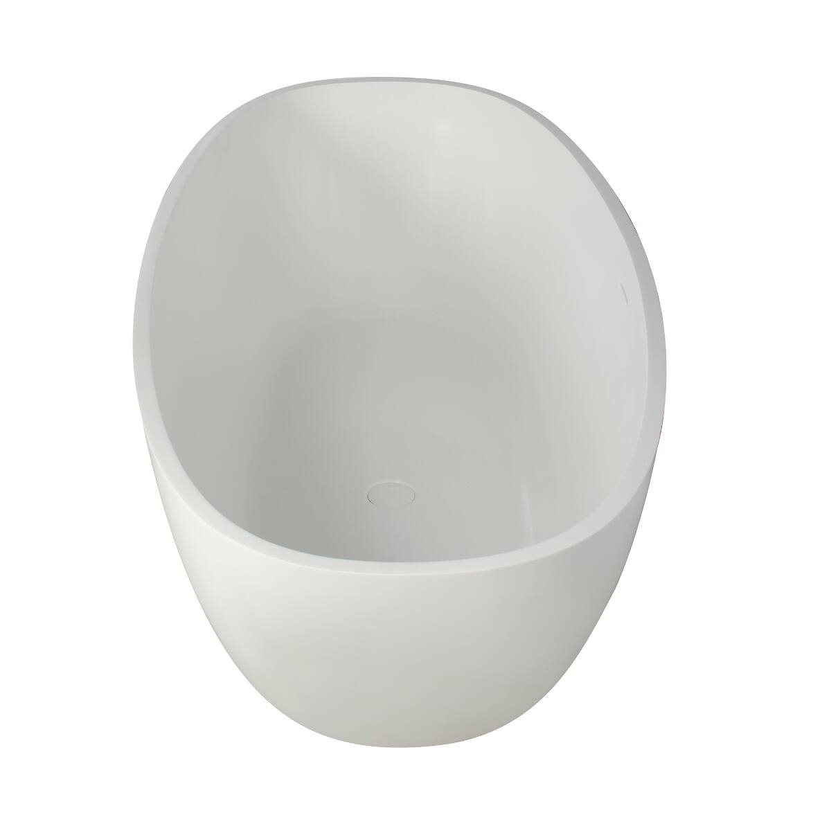 Alt View 8. Loheer - Loheer 65.2 in Freestanding Solid Surface Soaking Bathtub Matte White Oval Center Drain - Matte White.