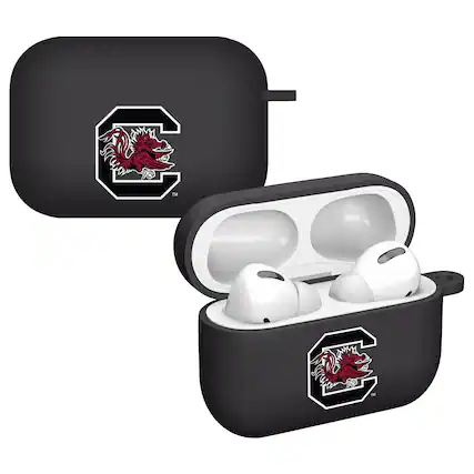 Front. Affinity Bands - South Carolina Gamecocks AirPods Pro Silicone Case Cover - Black.
