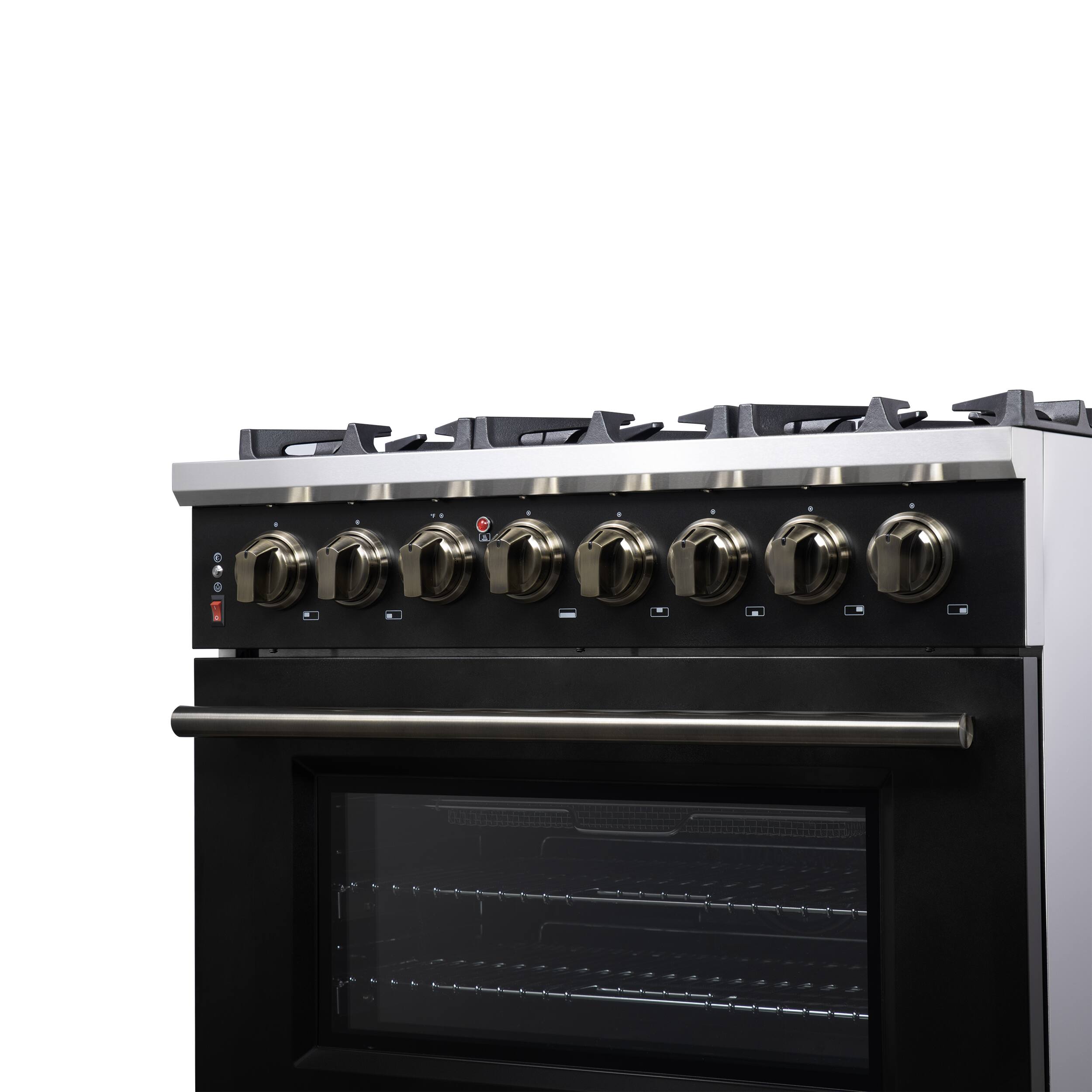 Alt View 6. Forno Appliances - Massimo 5.36 Cu. Ft. Freestanding Dual Fuel True Convection Range with Air Fryer Basket - Black.