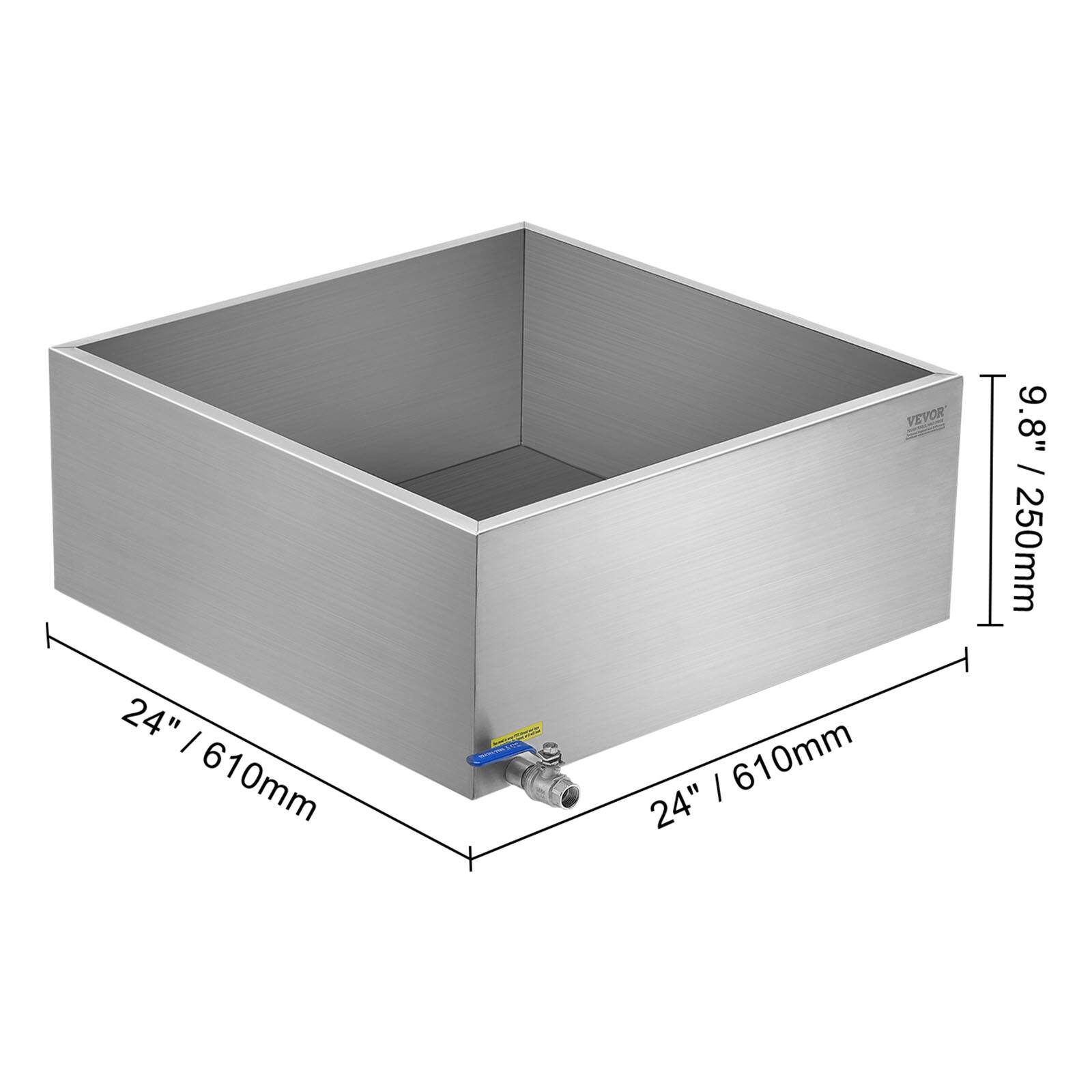 24" / 610mm  
9.8" / 250mm