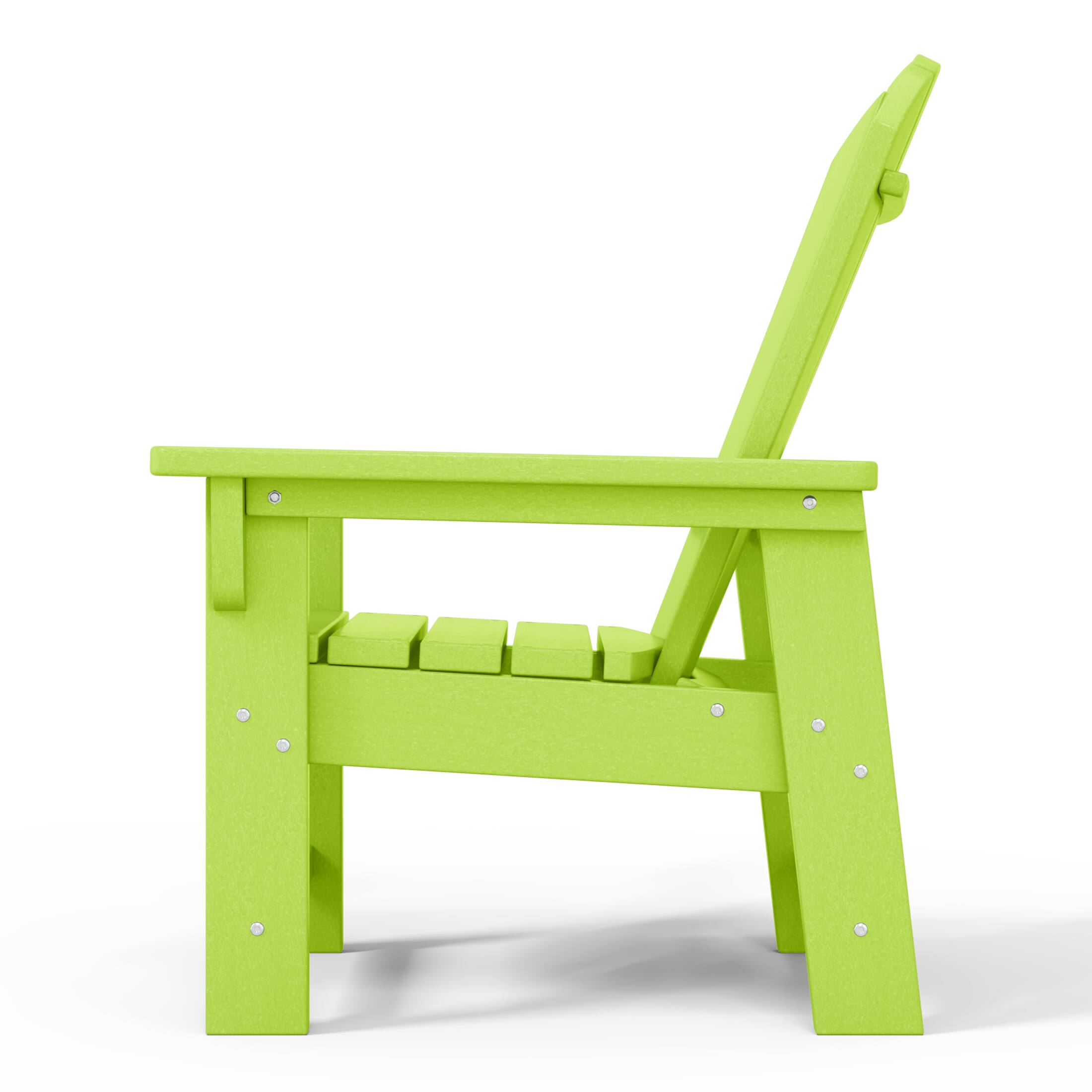 Alt View 2. WestinTrends - WestinTrends Malibu Kids Outdoor HDPE Adirondack Plastic Patio Chair - Lime.
