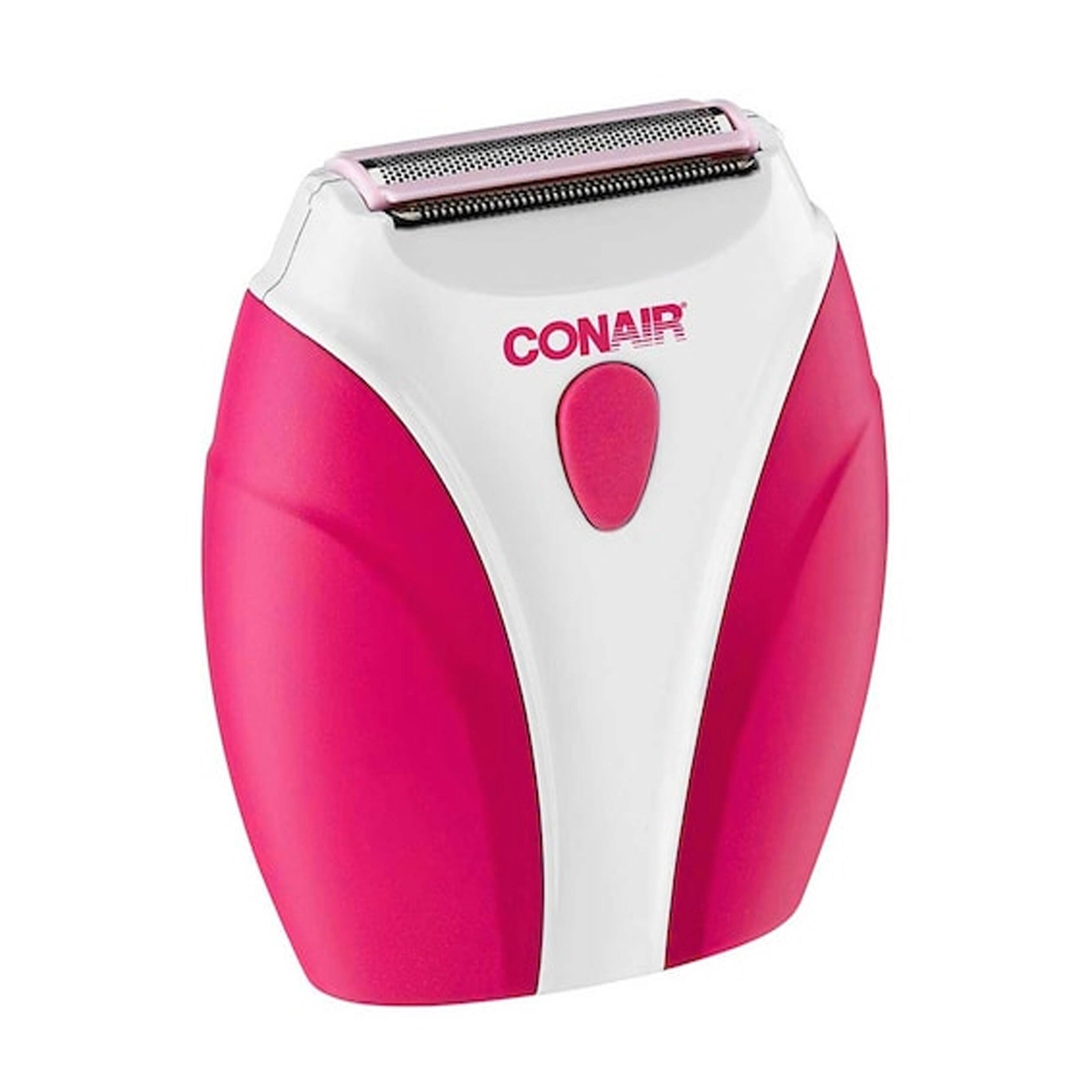 Angle. Conair - Conair Battery Operated Wet or Dry Dual Trimmer Foil Shaver in Pink - Pink.