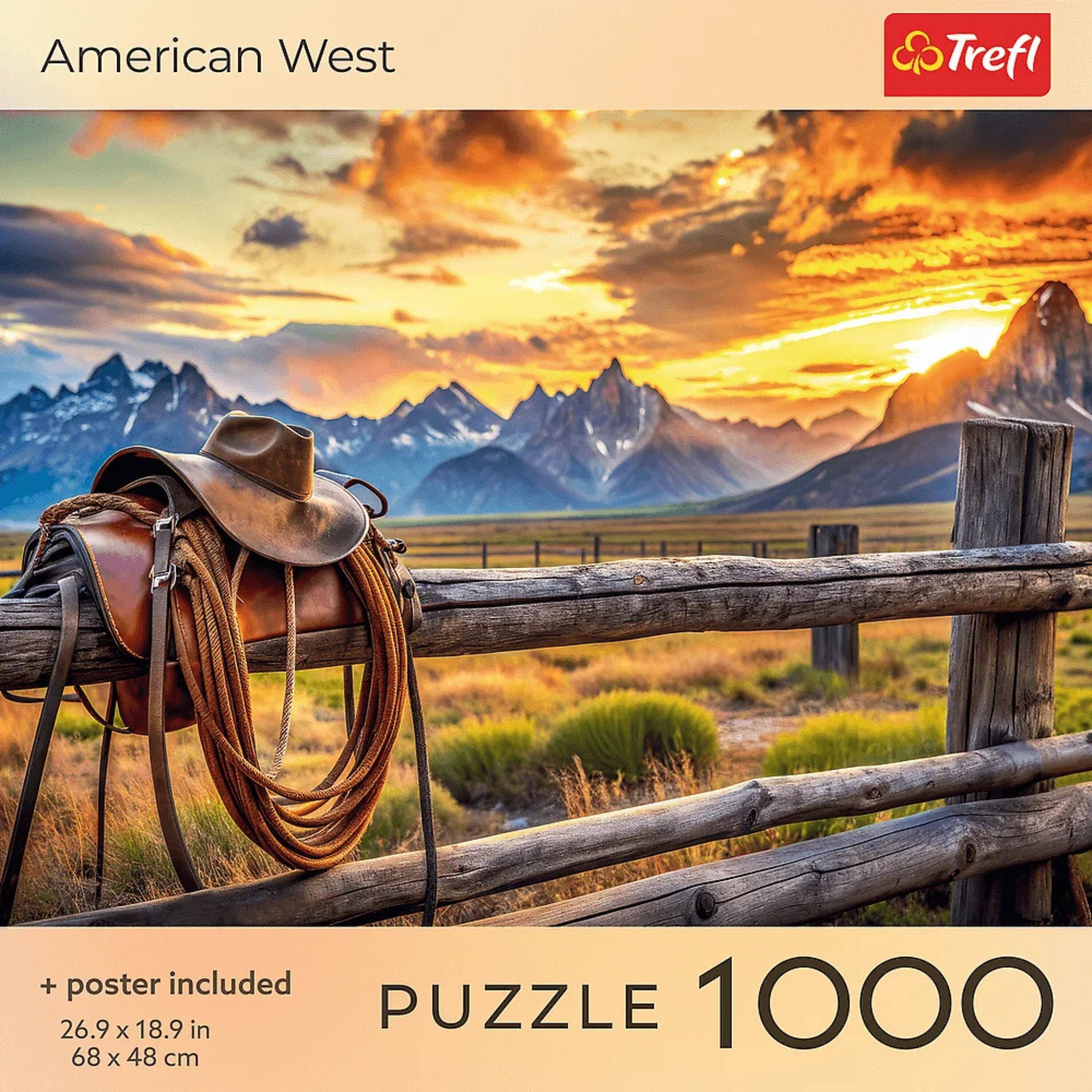 American West

Trefl

+ poster included

26.9 x 18.9 in

68 x 48 cm

PUZZLE 1000