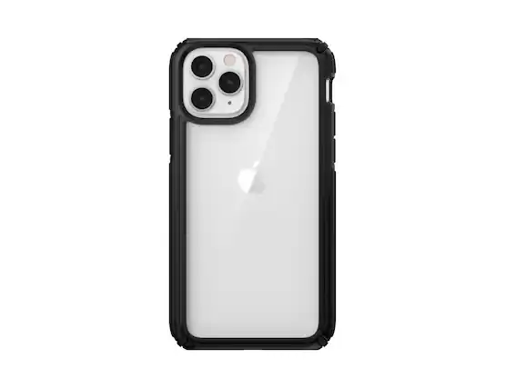 Front. Speck - Speck Presidio V-Grip Case for Apple iPhone 11 Pro (5.8-inch) | Color: Clear & Black - Clear & Black.