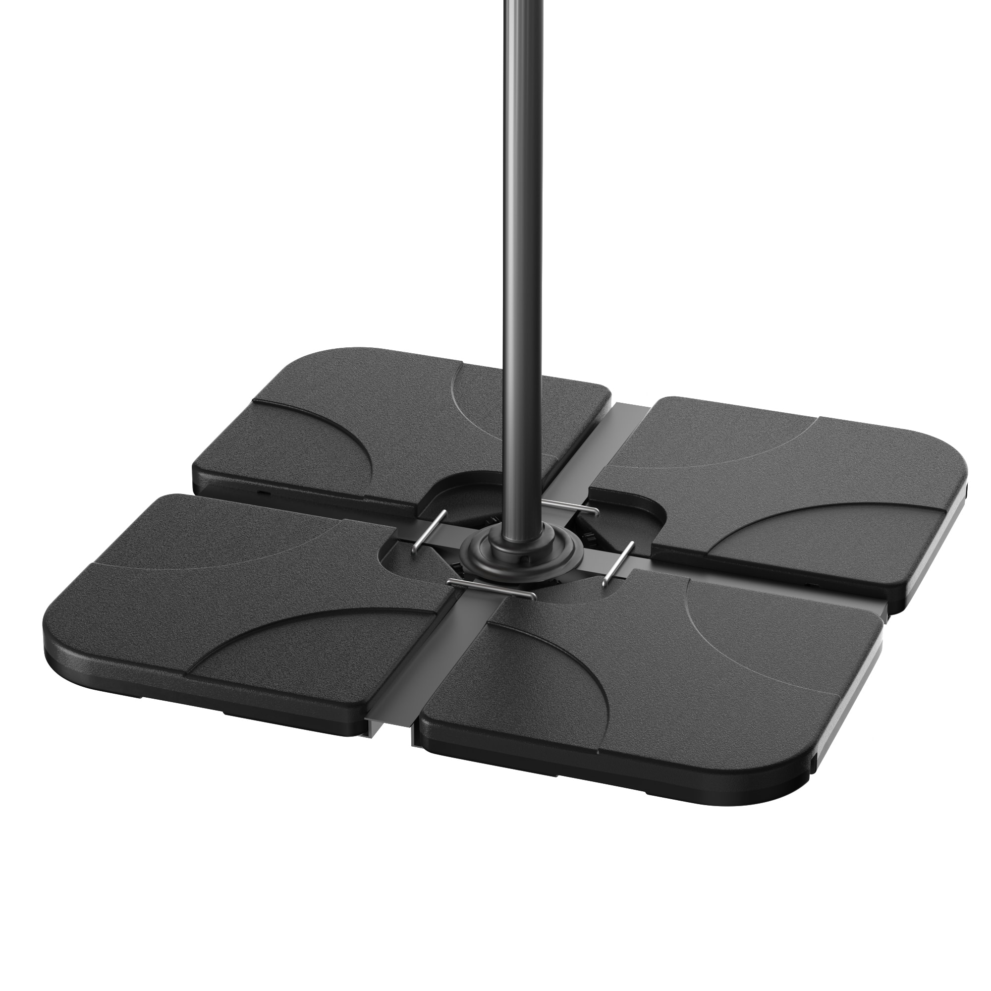 Vecelo - Heavy-Duty 4-Panel Fillable Patio Umbrella Base, Outdoor Stand for Cantilever & Offset Umbrellas