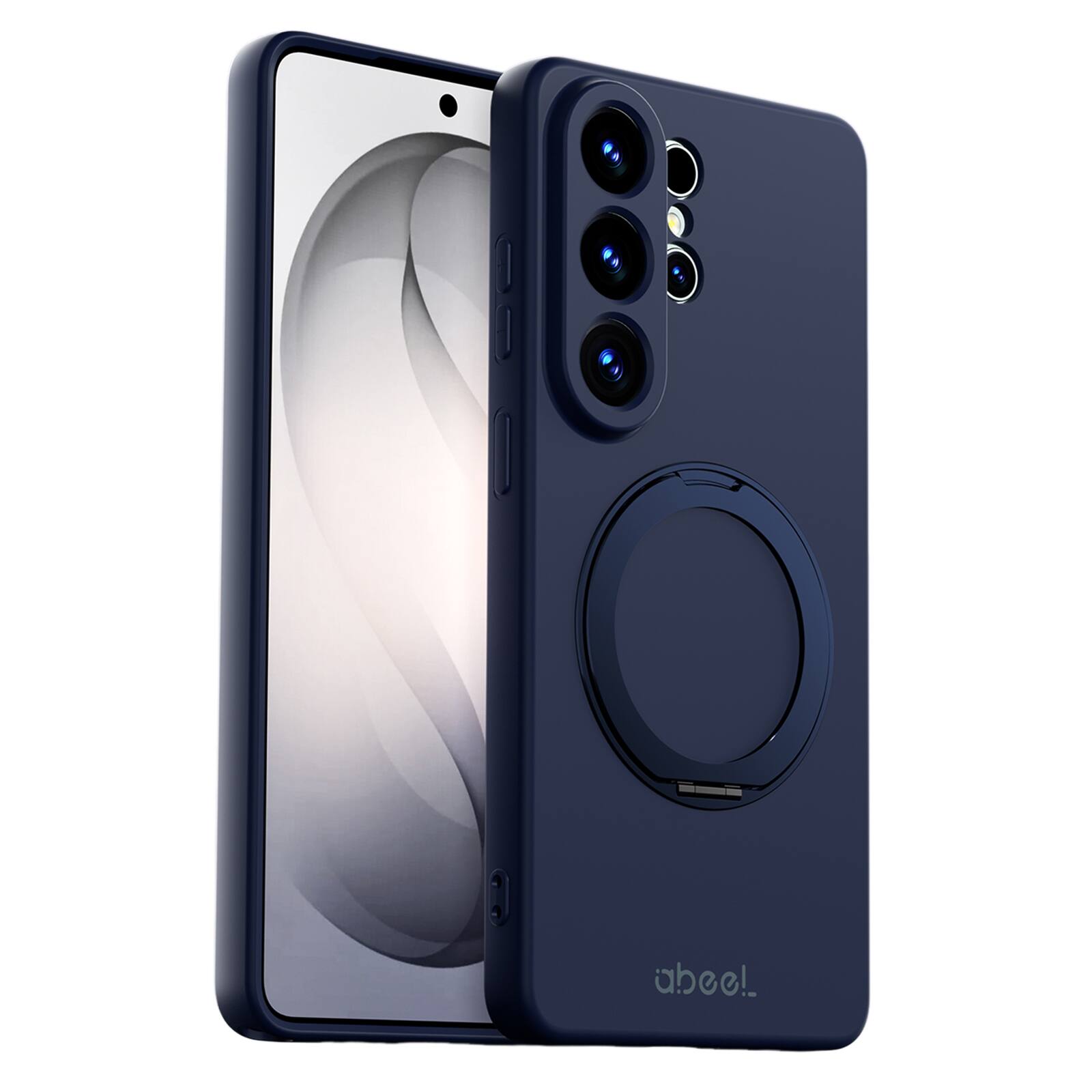 UUCOVER - For Samsung Galaxy S26 Ultra Case Shockproof Liquid Silicone Compatible with MagSafe 360° Rotating Ring Stand Cover - Darkblue