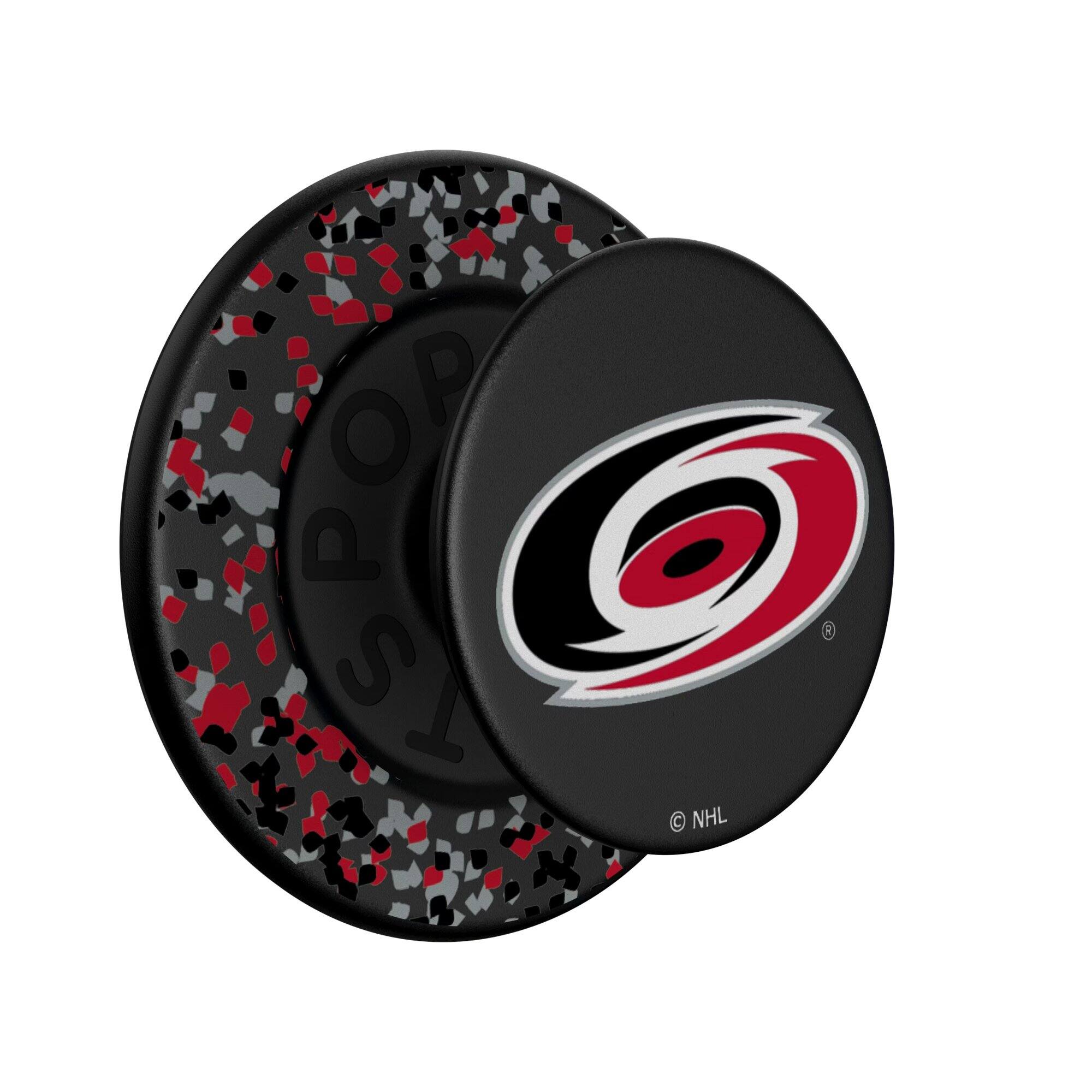 Alt View 1. Keyscaper - Carolina Hurricanes Confetti Magnetic Phone Grip & Stand - No Size - Black.