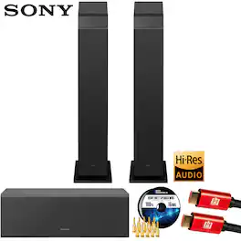 Sony - SS-CS3M2 Hi-res Floorstanding Speaker (Pair) w/ Center Channel Speaker Bundle
