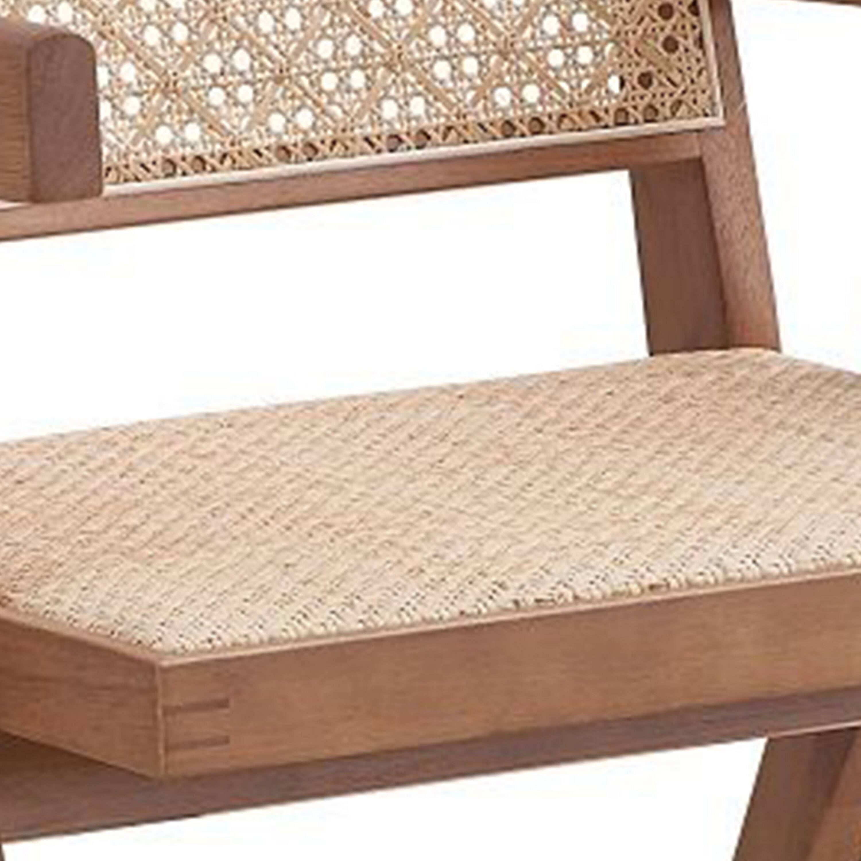 Alt View 2. Manhattan Lane - Tina 26 Inch Accent Armchair, Woven Rattan - Brown.