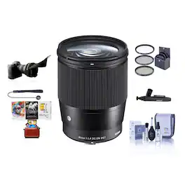 Bundle - Sigma - 16mm f/1.4 DC DN Contemporary Lens for SonyE w/Mac Software Acc Kit