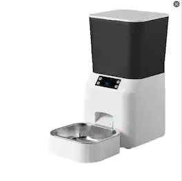 Cluzine - WiFi Smart Pet Feeder with Voice Recorder, Manual Button Control & Dual Power Supply for Dogs & Cats - White