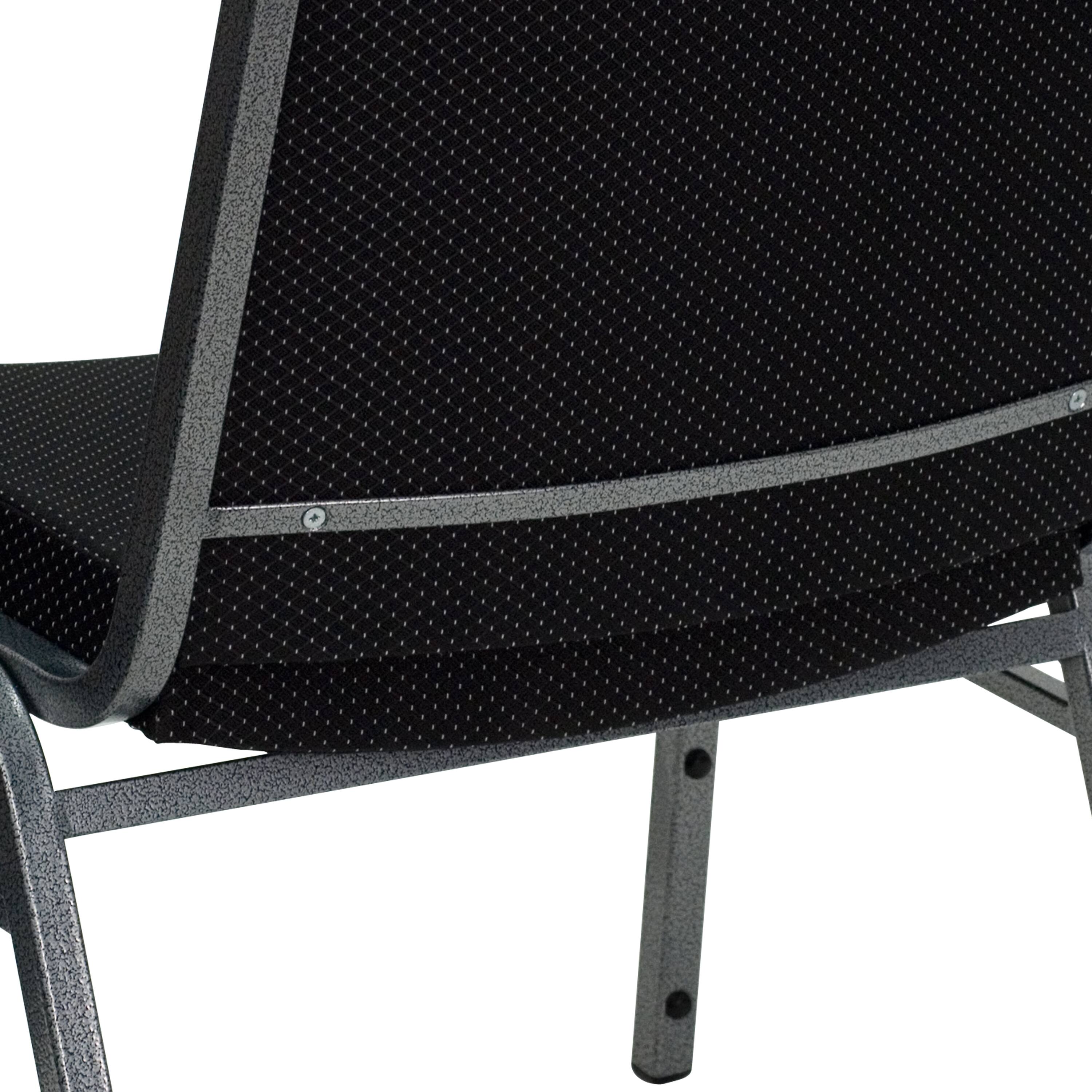 Alt View 8. Emma + Oliver - 1000 lb. Big & Tall Fabric Stack Chair - Black.