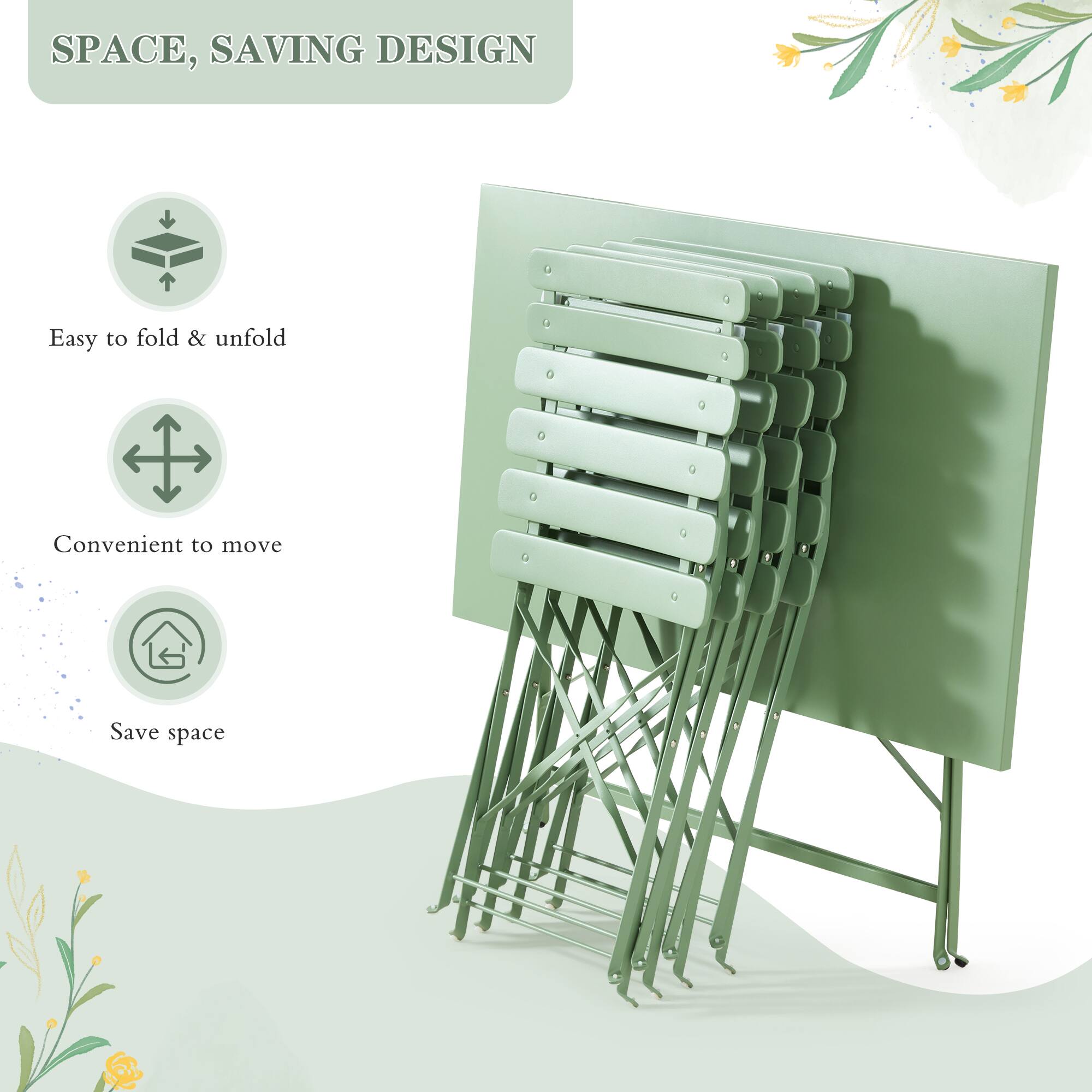 SPACE, SAVING DESIGN

- Easy to fold & unfold
- Convenient to move
- Save space