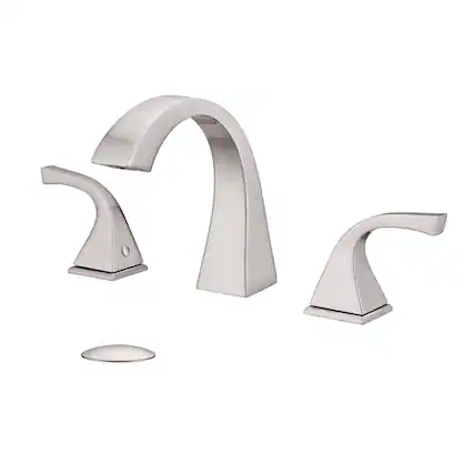 Front. Boyel Living - 8 Inch Widespread Three Hole 2 Handle Bathroom Faucet with Pop Up Drain in Brushed Nickel - Brushed Nickel.