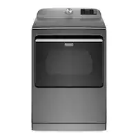 Maytag - 7.4 Cu. Ft. Smart Electric Dryer with Steam and Extra Power Button - Metallic Slate - Front_Zoom