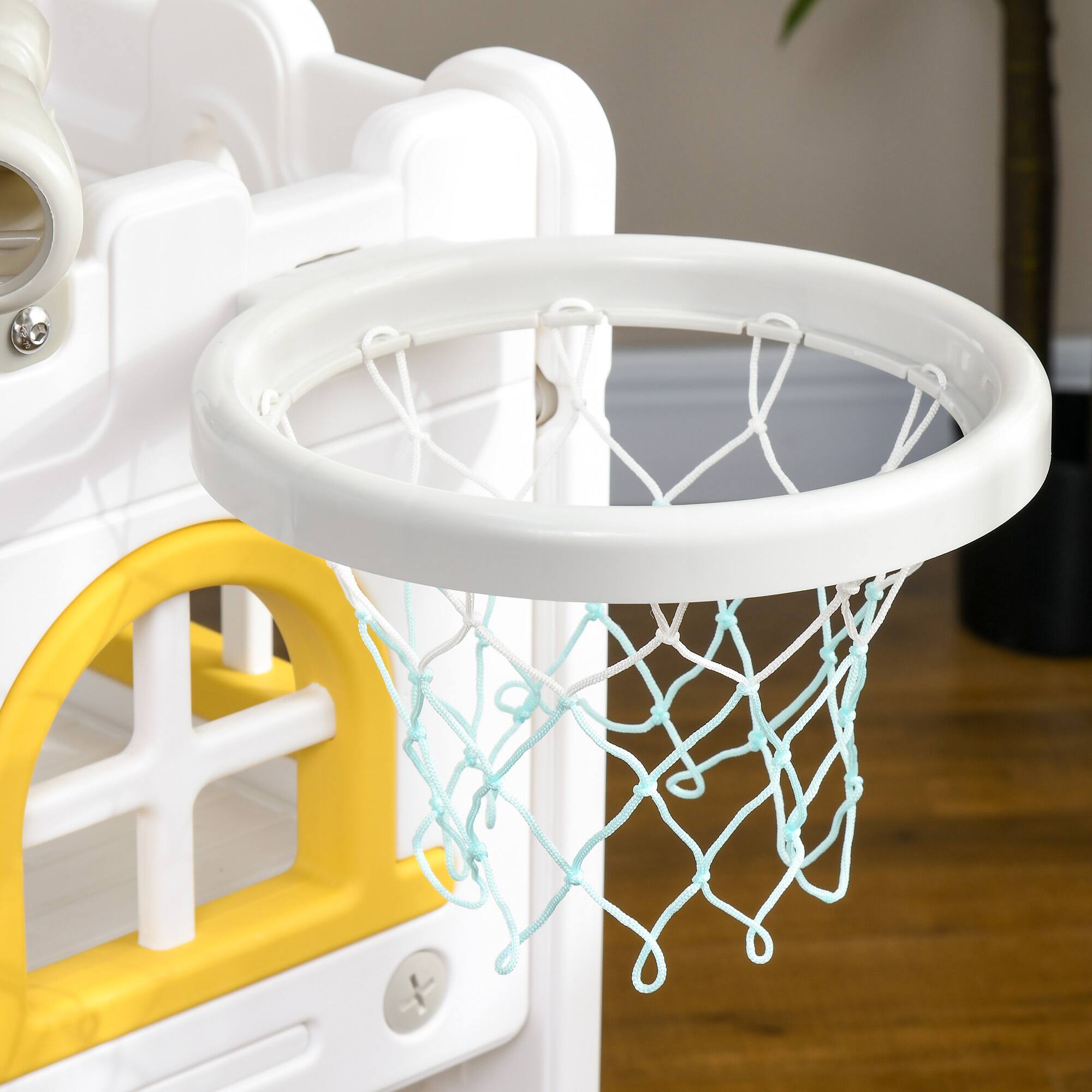 Alt View 4. Qaba - 5-in-1 Slide, Basketball Hoop, Telescope, Storage, 1-3yrs.