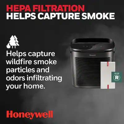 honeywell air purifier cigarette smoke HPA5100B HEPA Medium-Large Glance Clear Panel illuminates to show cleaning levels Honeywell 50250 Air Purifier Review